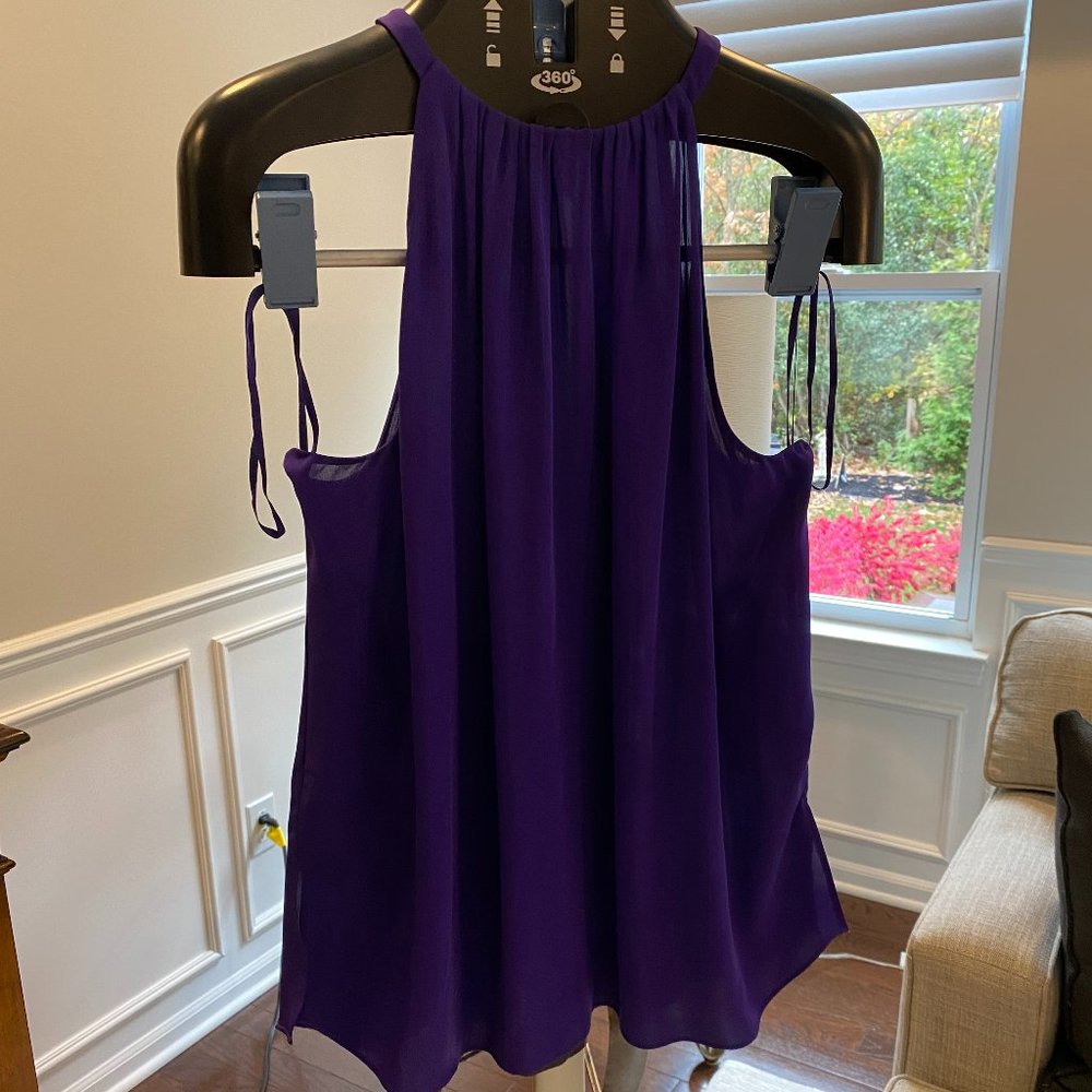 Diane Von Furstenberg, Size L, Purple Pania Silk Sleeveless Blouse, GORGEOUS!